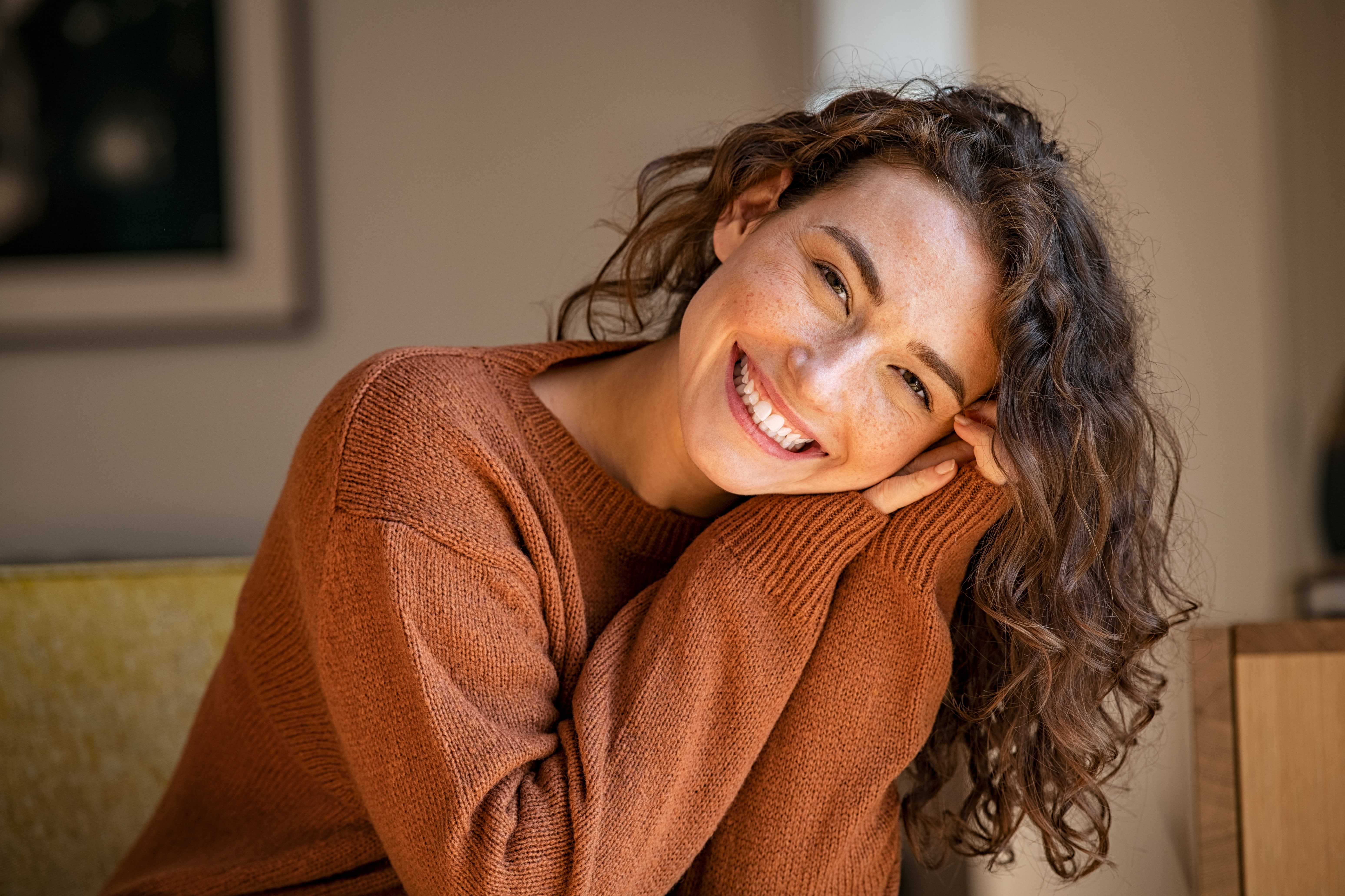 A smiling woman